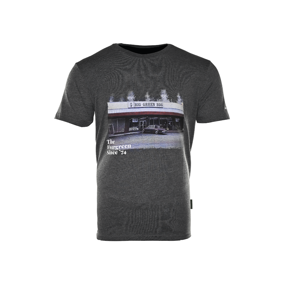 Big Green Egg T-Shirt - The Evergreen first Shop - Holzkohlegrau