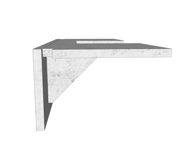 WWOO Betonelement Arbeitsplatte, hellgrau, mit Ausschnitt für Bull Agnus / Lonestar