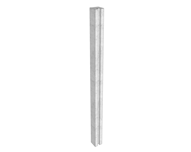 WWOO Beton-Endpfosten, hellgrau 200x11,5x11,5 cm