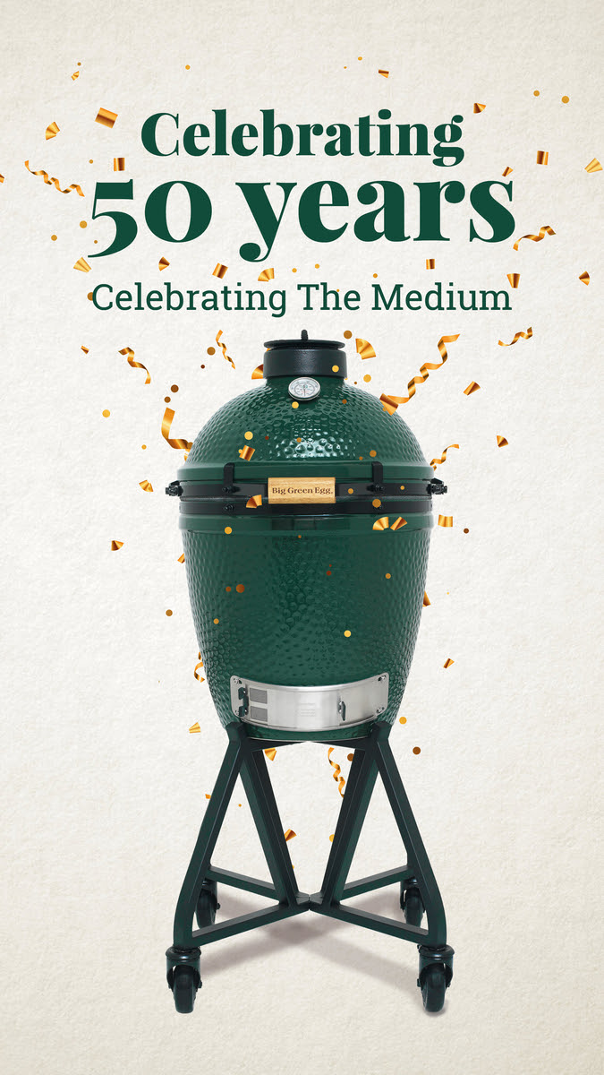 Big Green Egg Holzkohlegrill MEDIUM Starterset 50 Jahre Jubiläumset 