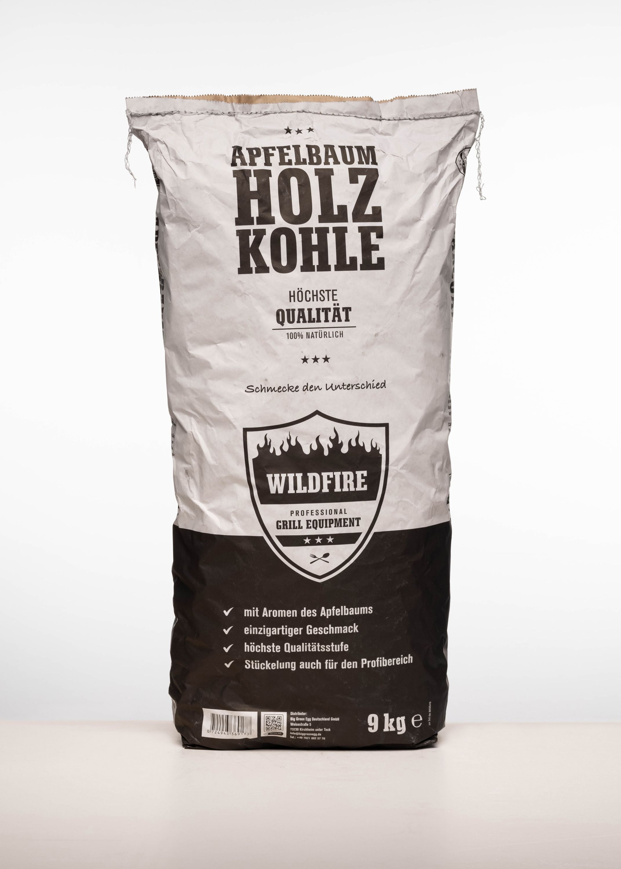 Wildfire Aroma Holzkohle vom Apfelbaum 9 kg/ Karton