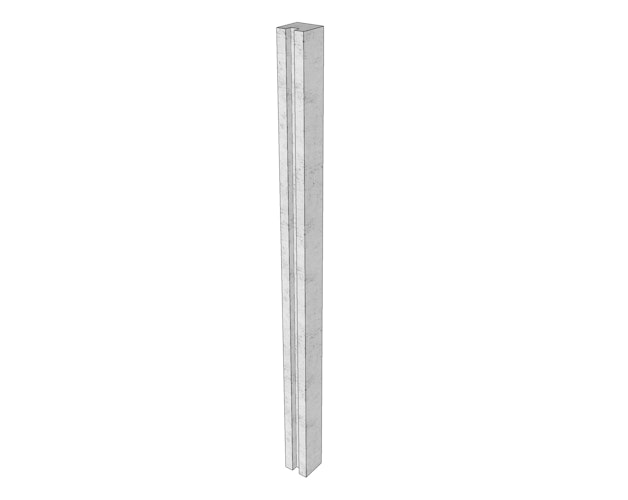WWOO Beton-Endpfosten, hellgrau 200x11,5x11,5 cm