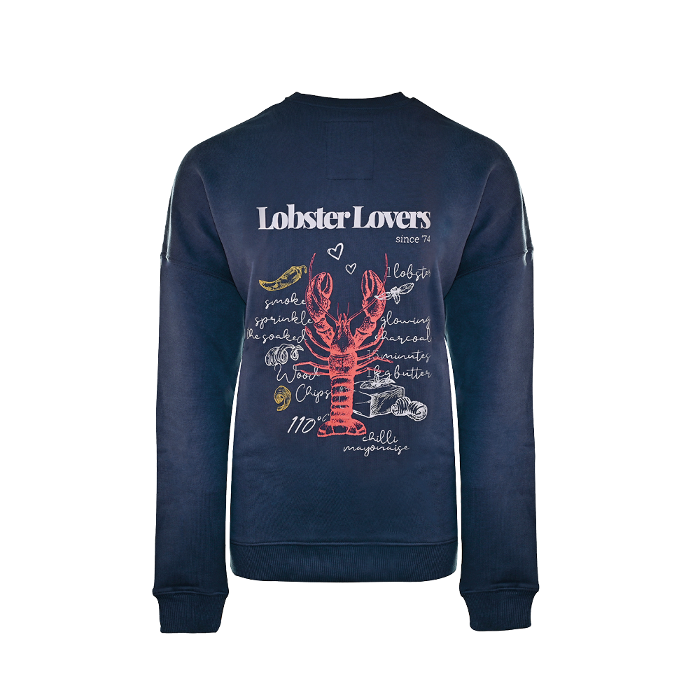 Big Green Egg Oversized Sweater -  Lobster Lover - Blau